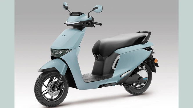 honda active e in light blue color 