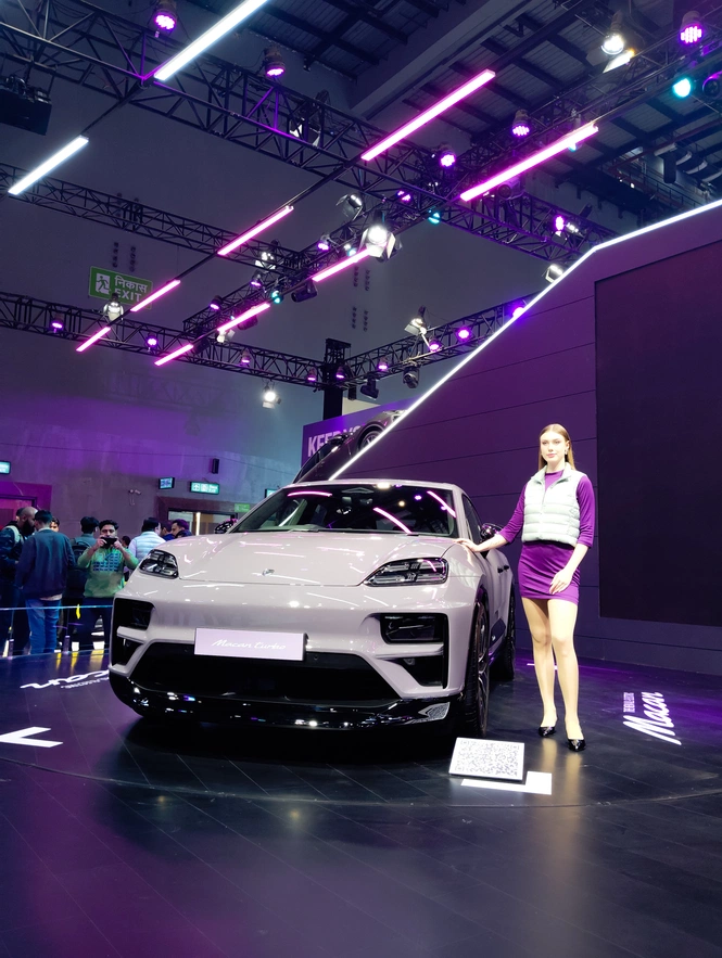 First Ever Porsche Macan EV SUV India Launch Image At Auto Expo