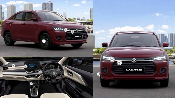 Maruti Suzuki Dzire ZXi 2024 Exterior & Interior Photographs