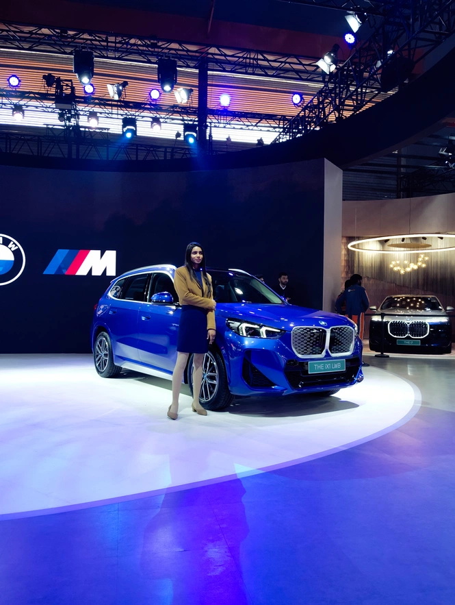First Ever BMW iX1L SUV India Launch Image At Auto Expo