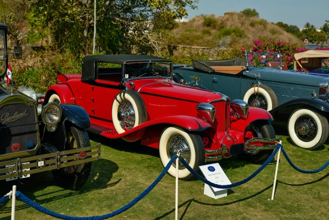Photo Of A Vintage Luxury Car In Red
