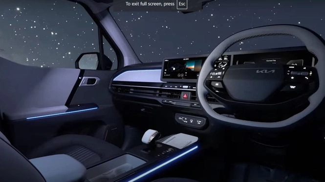Kia syros interior with ambient lights