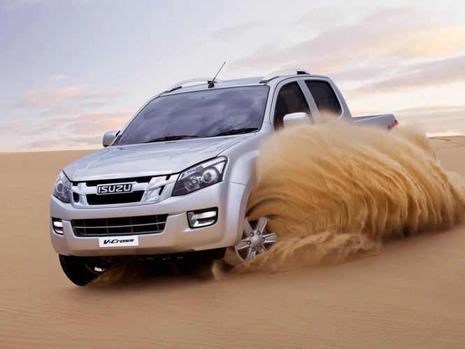 Isuzu D MAx V Cross Sand Dune Bashing Photograph In Silver
