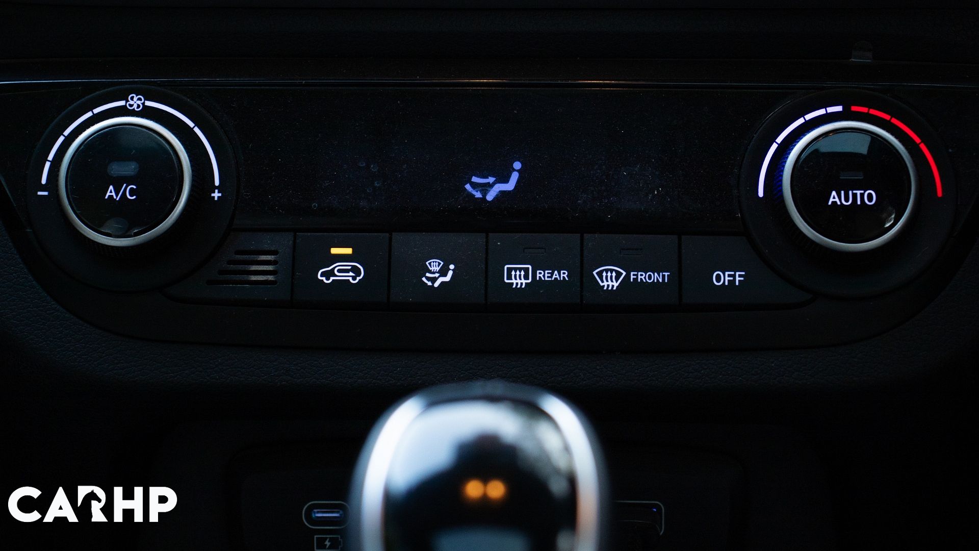 White 2023 Hyundai Exter Ownership Review Automatic AC Controls Interior Photograph