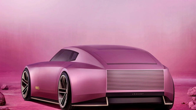 jaguar type 00 in miami pink rear