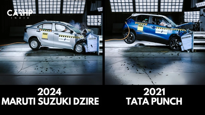 2024 Maruti Suzuki Dzire GNCAP Crash Test VS Tata Punch Crash