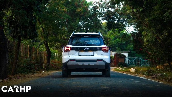 White 2023 Hyundai Exter Ownership Review Rear Profile Photograph