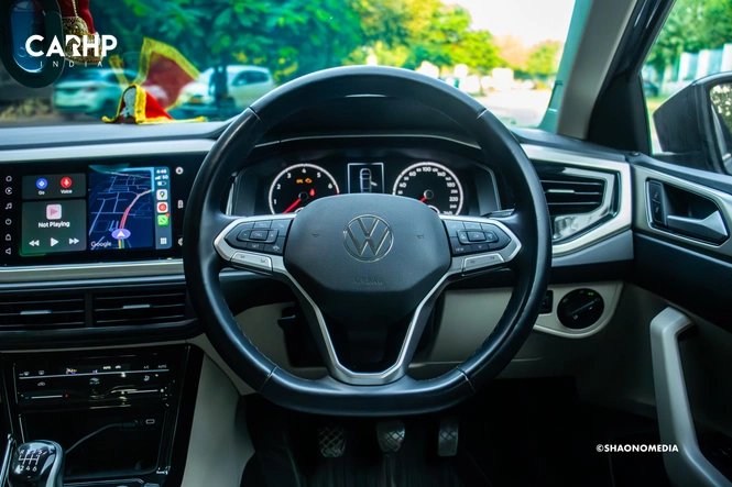 2022 Volkswagen Virtus 1.0 Highline Interior infotainment Screen Dashboard Steering Wheel Photograph