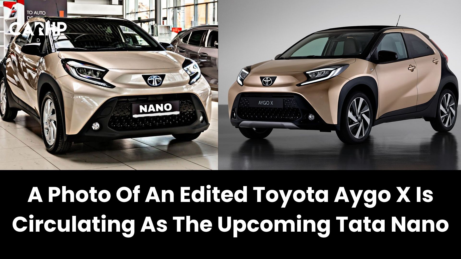 A Photo Of An Edited Toyota Aygo X Is Circulating As The Upcoming Tata Nano