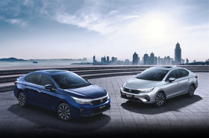Honda City Photographs In Blue & Silver